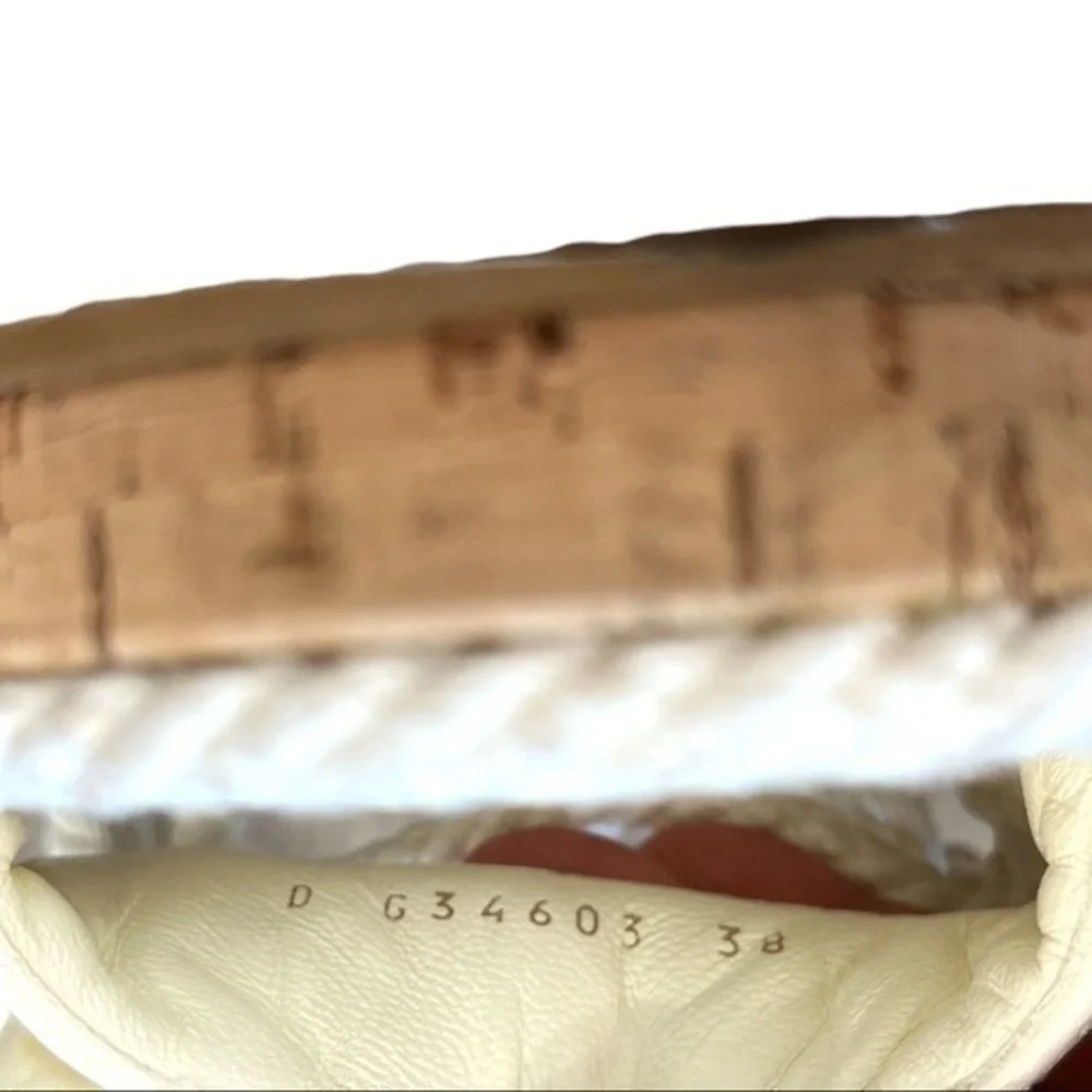 Chanel 21S Dad Ivory White Cord Rope CC Quilted Slide Strap Sandals Size 38